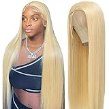 ALI PANDA 180% Density 13x6 HD 613 Blonde Lace Front Wigs Human Hair Pre Plucked Blonde 613 HD Lace Frontal Wigs 10A 13x6 613 Straight Human Hair Wigs for Black Women with Baby Hair 30 Inch