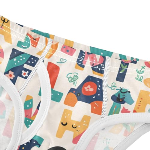 KLL Scandinavian Style Alphabet Boys Toddler Soft Underwear Briefs Breathable Children Undies4