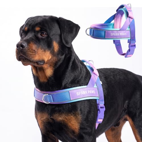 Image of Spark Paws No Pull Front Clip Dog Harness - Easy On, Padded and Lightweight | Two Clips, On in Seconds, Chest Bearing, Australian Style, No Throat Pressure, for Small Medium and Large Breeds