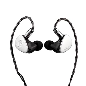 Linsoul Kiwi Ears Quintet In Ear Monitor, 1DD + 2BA + 1 Planar + 1 PZT Hybride Driver Oortelefoon, met Afneembare verzilverde OFC-kabel, metalen frontpaneel, 3D-geprinte hars behuizing