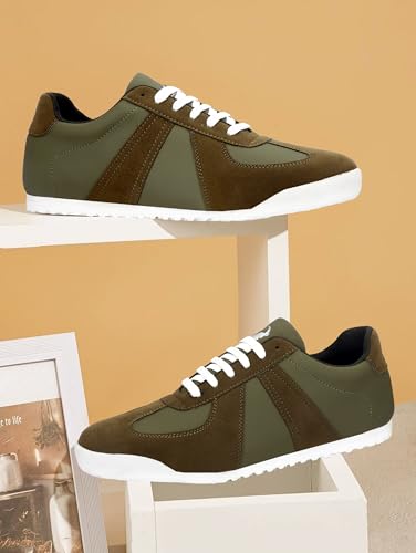 Image of baron scott Men's Casual Flat Sneakers | Faux Leather Lace-Up Shoes for Men | Lightweight TPR Sole with EVA Foam Insole | Comfortable Sneakers for Walking, Travel, Office & Casual Use