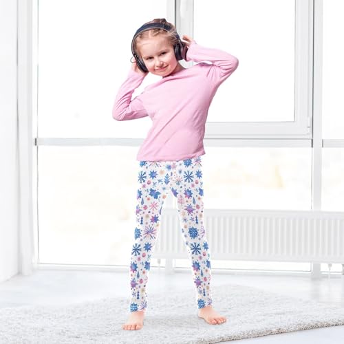 KLL Christmas with Snowflakes Toddler Girls Athletic Leggings Stretchy High Waisted Activewear Exercise4