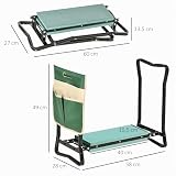 Outsunny tabouret de jardin 2 en 1 pliable, coussin EVA photo 3