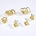 Vieyomn 6 Pcs Golden Grillz for Your Teeth Punk Single Grills for Men Women Hip Hop Rapper Accessories