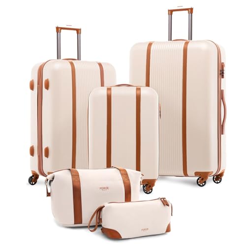 FERGÉ Valises Ensemble de valises rigides 3 pièces Milano Set de trolleys - Bagage à main 55 cm, L et XL Valises rigides à roulettes 4 roulettes 100% ABS,...
