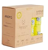 Nandog Pet Gear Certified Compostable Dog Poop Waste Bags Easy Open 100% corn starched based Eco Friendly and Leakproof Dog Waste Bags Easy Open (240)