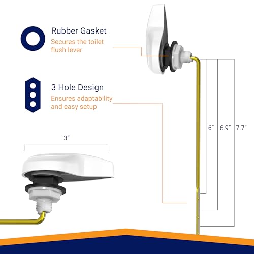 Image of Front Mount Toilet Handle Replacement, Compatible with American Standard, Kohler, TOTO, Gerber and Most Front Mount Toilet Tanks - White