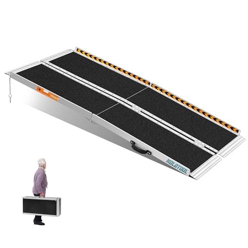 Portable Wheelchair Ramp 5ft, Non-Skid Aluminum Ramps for Wheelchairs for Home Steps, 800 LBS Capacity Handicap Ramp for Doorway, Threshold, Front Porch, Entry, Stairs 60" Lx 29.2" Wx2H