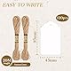 Geschenkanhänger Kraftpapier Anhänger Etiketten 150 Stück, 3x5cm Klein Kraftpapier Etiketten Tags mit 20 Meter Juteschnur, Geschenk Anhänger für Hochzeit Geschenke zum Basteln, Weiß
