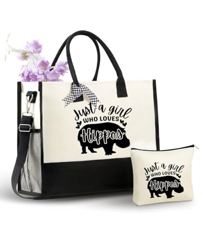 Bolsa de lona InnoBeta Hippo para amantes de hipopótamos miniatura 1