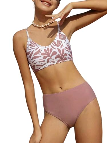Bikini fille taille haute confortable sans fil anti-irritation