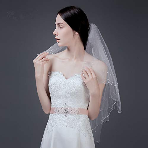 Voiles de mariée perlés multicouches fixant le volume du tulle