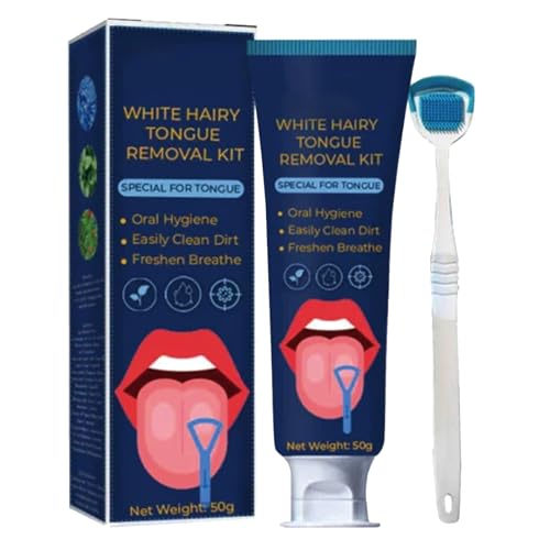 Fresh Mint Tongue Cleaner Gel,Tongue Cleaner Gel with Tongue Brush,Tongue Cleaning Gel Set,Tongue Cleaner Kit for Oral Care,Fresh Mint Tongue Cleaner Gel,Tongue Cleaner for Reduce Bad Breath,50G