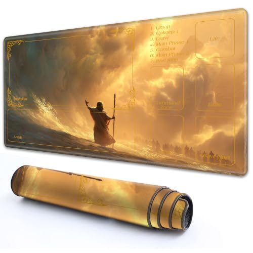 for MTG TCG Playmat with Zones 24 x 14 Inch Trading Card Game Mat