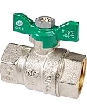 Syveco 578006 Serie 578 Messing Kugelhahn, Grüner Schmetterlingsgriff, 1 FBSP x 1 FBSP
