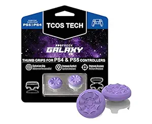 TCOS TECH PS5 PS4 Controller FPS Freek Galaxy Theme Analog Extenders Thumbstick Thumb Grips for PS5 and PS4 Controller - 2 x Purple Galaxy Theme Grips