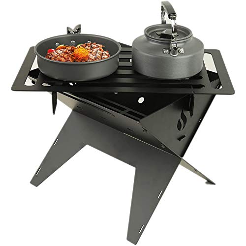 Yikda folding campfire grill, camping fire pit, portabl…