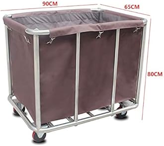 Mobile Linen Cart for Hotel/Lobby - Movable Trolleys, Kitchen Storage Hand Trucks, Detachable Stainless Steel Room Service Car