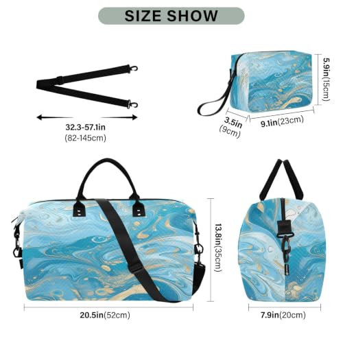 Sac à main de week-end marbre bleu résistant pour ne plus manquer d'espace de rangement