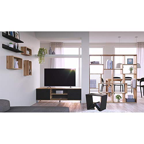 Mobili Fiver, Narrow bookcase XS Iacopo (160,8 x 80 cm), Grey Concrete, Laminate-finished, Made in Italy - Image 8