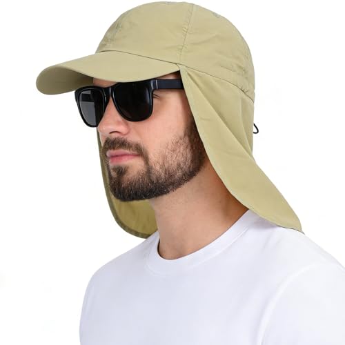 EINSKEY UPF 50+ Waterproof Sun Hat - Packable Unisex Baseball Cap with Neck Flap for Beach, Golf...