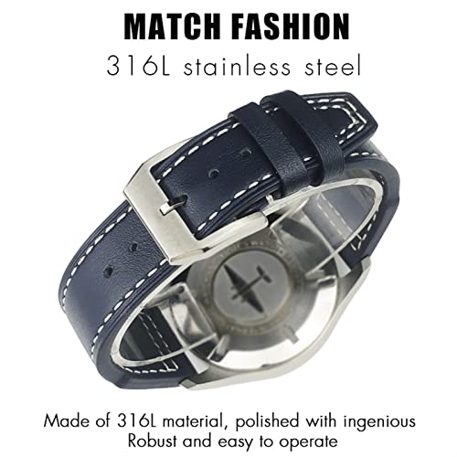 Bracelet montre cuir véritable 22mm résistant pour boîtier IWC Mark XVIII