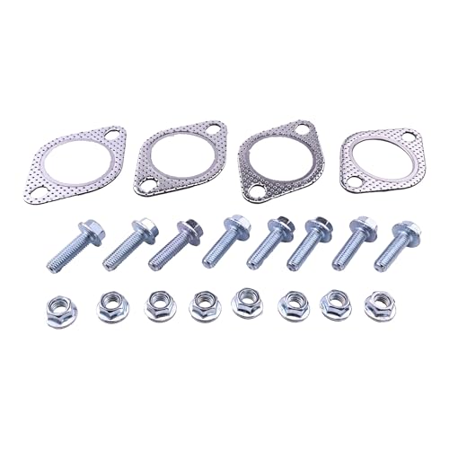 Image of 2 inch 2-Bolt High-Temp Flange Sealing Kit (4 Gaskets + 8 Bolts) - Reinforced Emission System Gasket for Muffler /Header /Catalytic Converter