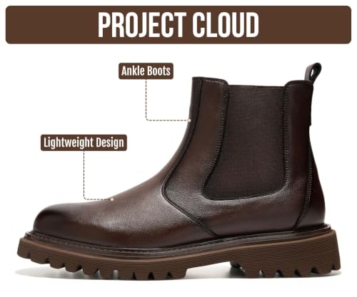 PROJECT CLOUD Mens Boots 100% Genuine Leather Chelsea Boots Men Shoes - Image 4