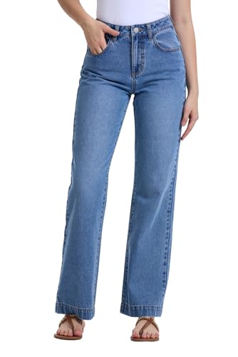 Women's Jeans High Waisted Straight Wide Leg Tummy Control3