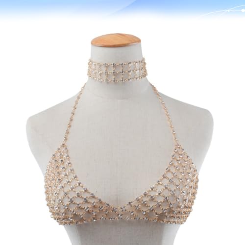 Cadena corporal de lentejuelas dorada para bikini y fiestas de playa 7