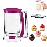 Ymswjgj 900ml Manueller Teigspender Pfannkuchen Teigspender Kuchen Teigportionierer Teigdosierer Teigportionierer mit Messskala Waffeln und Kuchen, Präziser Teigspender für die Heimküche - Purpurrot