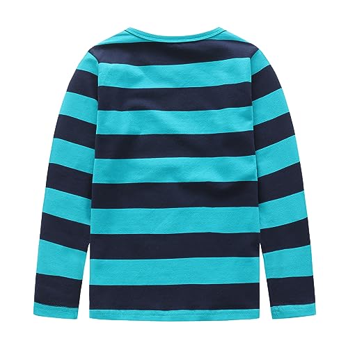 Boys Rainbow Striped Shirts for Kids Cotton Long Sleeve T-Shirts O-Neck Tops2