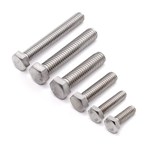 Image of #10-24 x 1-1 /2 inch (30 pcs) Stainless Steel Hex Head Screws Bolts (3 /8 inch to 6 inch Available), 18 /8 Stainless Steel 304, Fully Threaded, Machine Coarse Thread, No Coating, Plain Finish