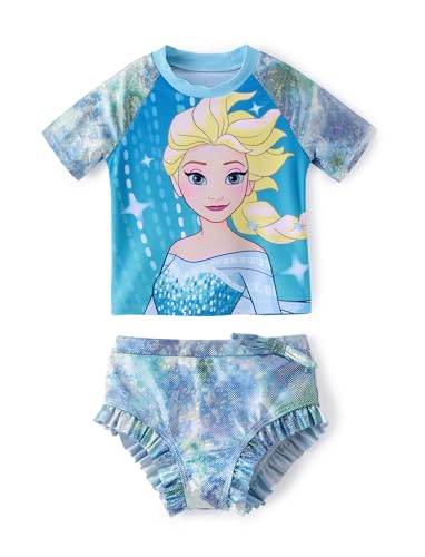 Image of Disney Princess Frozen Marvel Elsa Minnie Toddler Girl Swimsuit Tankini Bathing Suit 2 Piece Swimwear UPF 50+ Rashguard