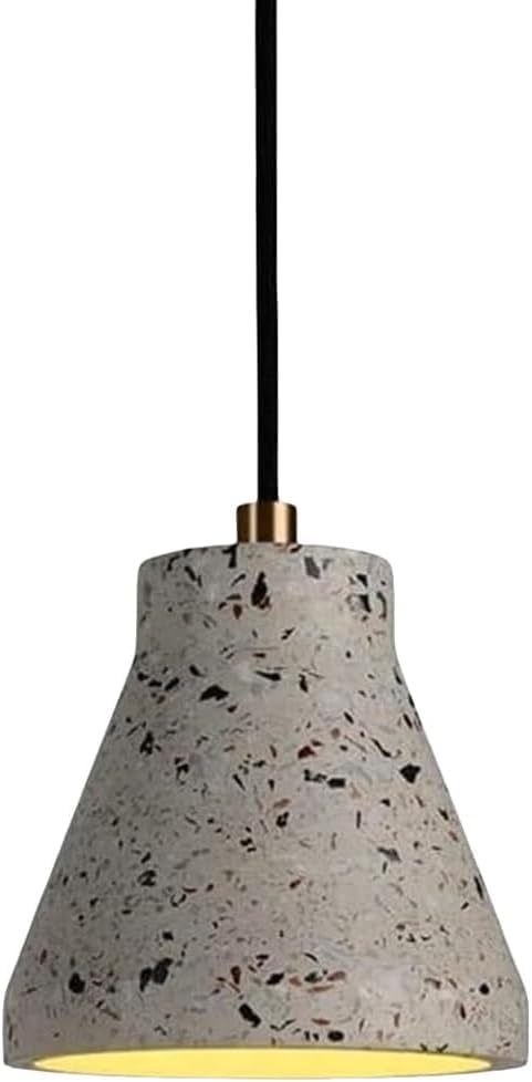 Suspension en fil de fer minimaliste avec abat-jour terrazzo