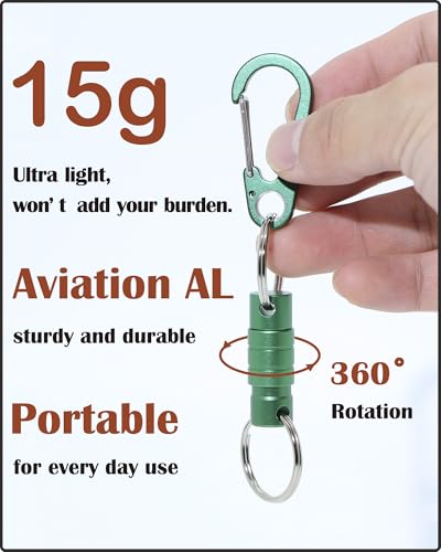 Image of Quick Release Keychain Clip, Small Carabiner Clip & Pull Apart Detachable Key Ring, Car Key Chain Hooks Keyring