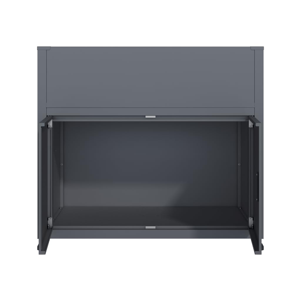 Armoire de Jardin 100cm avec Jardinière Intégrée, Gris Anthracite | Acier Galvanisé, Rangement Extérieur