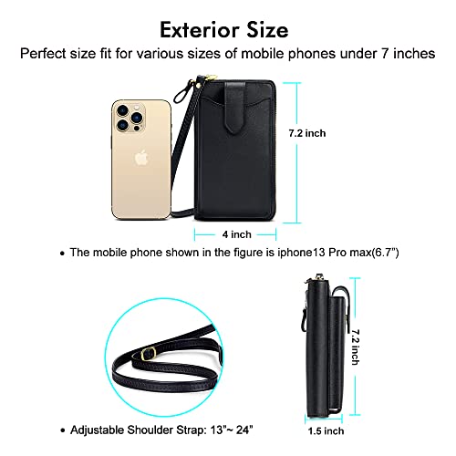 Peacocktion RFID Crossbody Wallet Purse for Women Small Travel Cell Phone Purses Trendy Vegan Leather Bags with Card Slots4