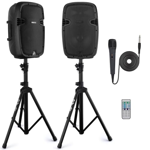 Pyle Sistema PA Portatile Wireless, Cassa Bluetooth, Altoparlanti Attivi e