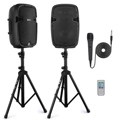 Pyle Sistema PA Portatile Wireless, Cassa Bluetooth, Altoparlanti Attivi e Passivi da 1000 Watt, Cassa Bluetooth Potente, USB SD MP3 AUX, Montaggio 35 millimetri, 2 Supporti, Microfono