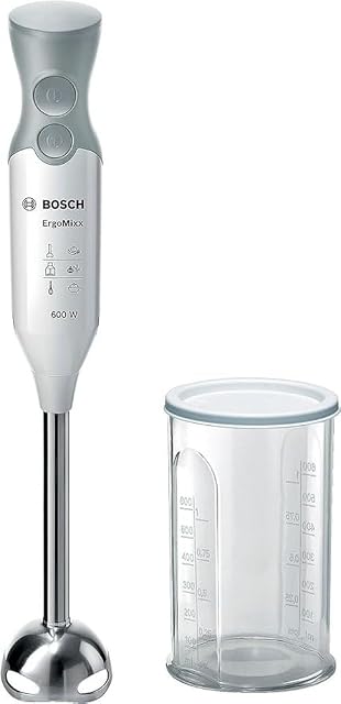 Bosch Hausgeräte MSM66110 Ergomixx Blender Ręczny, Tworzywo Sztuczne/Metal, 600 W, 0,6 Litra, Biały/Szary