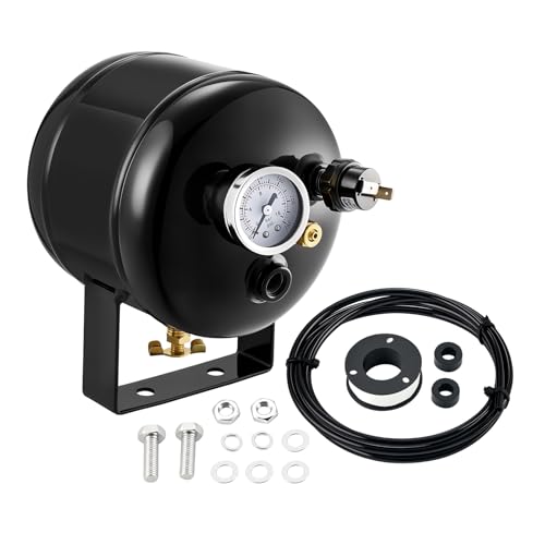 BDFHYK 0.5 Gallon Compressed Air Tank - 5 Ports with 1/4-Inch NPT Thread, 150 PSI Rated On-Board Air Tank for Air Ride Suspension, Air Brake System, Tire Inflation & Truck/Train Horns/Car