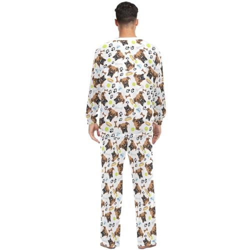 Unisex Pajama Set Long Sleeve Sleepwear Soft 2 Piece Loungewear Boxer Dog Pj Sets for Women & Men4