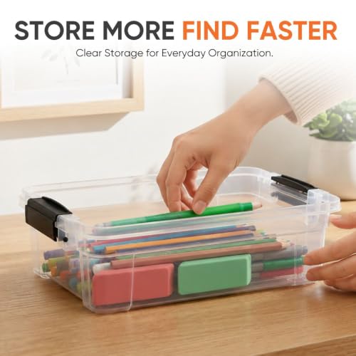 Image of Superio 1.27 Quart Clear Plastic Storage Containers with Lids, Stackable Organizer Bins, BPA-Free Storage Boxes for Home, Office, Dorm & Classroom, 36 Pack