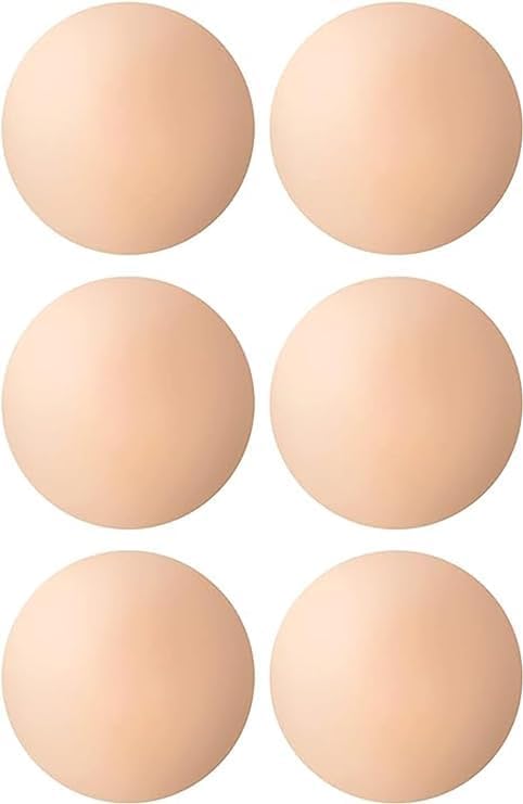 lasmey Women's Reusable Nipple Cover Silicone Breast Petals, Lightly Padded Adhesive Thin Pasties, Skin-Friendly, Invisible Under Clothing, Free Size Nude/Beige-picture-20