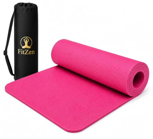 Image of Yoga Mat for Women and Men 6mm with Carry Strap EVA Material Extra Thick Exercise Mat for Workout Yoga Fitness Pilates and Meditation, Anti Tear Anti Slip For Home & Gym Use (Pink, 6mm)