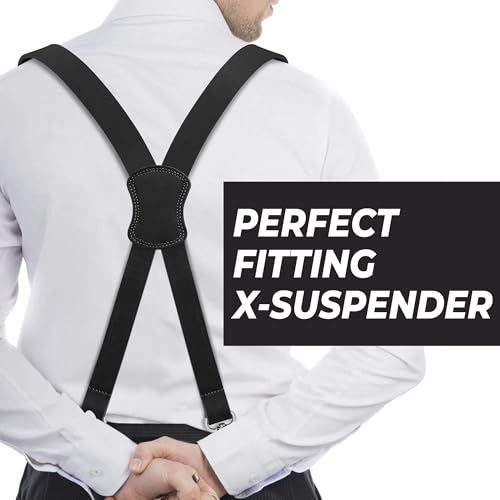 Image of Grain Buffalo Leather Suspender for Men | 0.2 inches thickness | Western Heavy Duty Dress Suspender