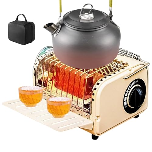 Calefactor para tiendas de campaña, 1200 W, estufa de gas para picnic, con de transporte, cocinero de viaje y calentador, adecuado para camping, mochilero, al aire libre, senderismo, invierno