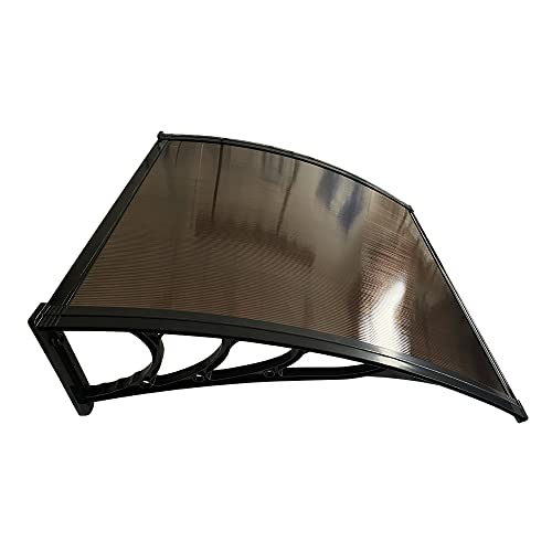 Door Canopy, Waterproof Front Door Canopy, Garden Canopies, Rain Awning Suitable for Door Porch, Outdoor, Roof, Patio (L100xW82xH23cm, Brown)