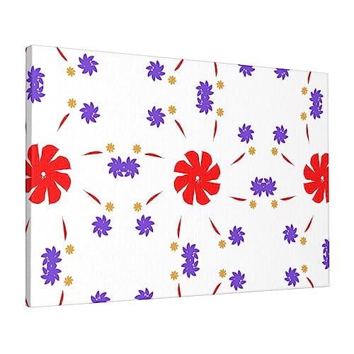 Toile motif floral rotatif pour raviver facilement un mur blanc